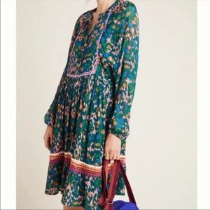 Anthropologie Bl-nk London Coterie Embroidered Tunic Dress Large EUC